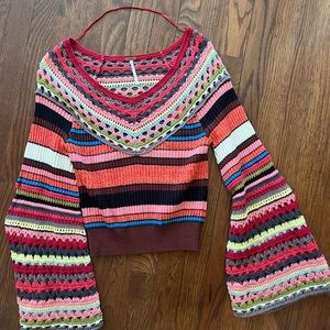 Free people colorful knit sweater